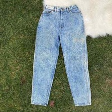 Vintage 80s Lee high rise acid wash mom jeans small USA womens tapered