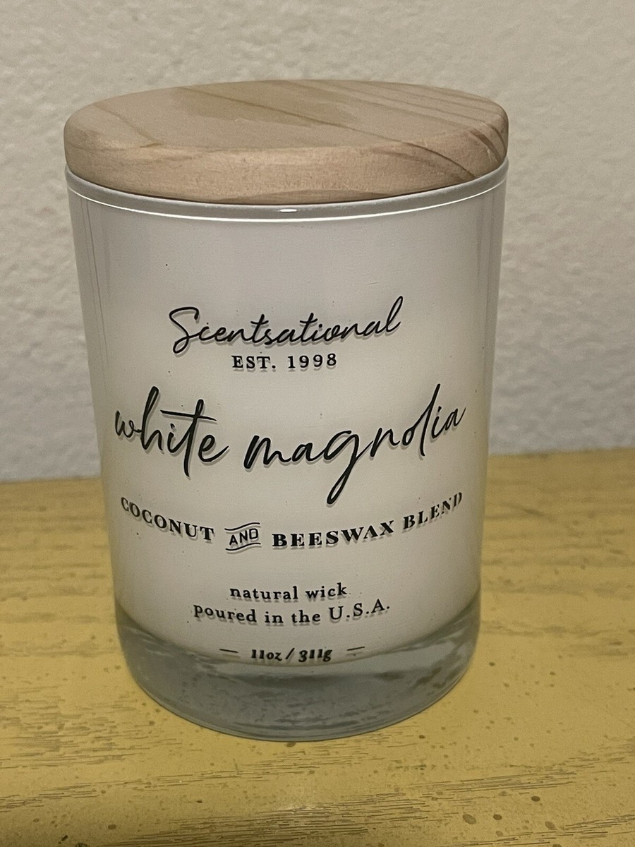 Scentsational Candle White Magnolia Scented, Coconut and Beeswax
