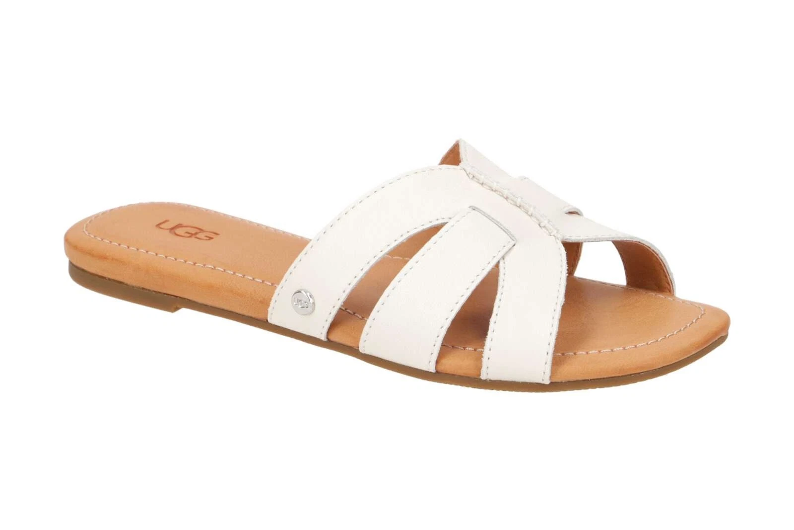 UGG TEAGUE 1120039 JLTH bianco ciabatte scarpe da donna sandali in pelle bianchi numero 39