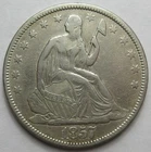 1857 Silver Seated Liberty Half Dollar -AU- (#210a)