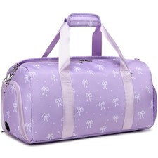 Duffle Bag for Travel, Purple Bow Dance Bag for Girls Sports Gym Ballet Bag w...