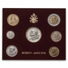 1995 Vatican City Pope John Paul II 7-Coin Set BU (OGP)
