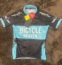 NWT Pactimo Bicycle Heaven Men’s Cycling Jersey Small Black Blue One Flaw