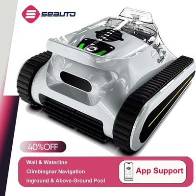 2026 Seauto Robotic Pool Vacuum cleaner Wall and Waterline Cleaning App Support