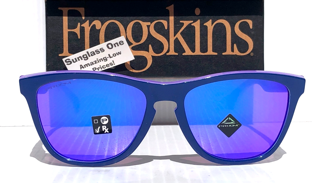 NEW Oakley Frogskins Purple Navy PRIZM Violet Purple Lens Sunglass