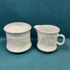 Vintage Renoir China Daffodil Lidded Sugar Bowl & Cream Set
