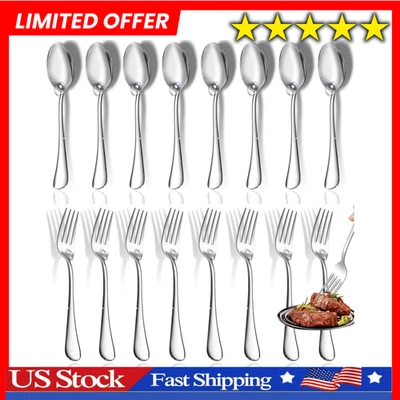 SCENT TIME 12 Pcs Spoons and Forks Set, Top Food Grade Stainless Steel Forks and Spoons USA