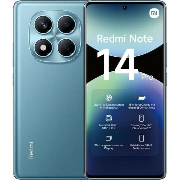 S.BESCHREIBUNG Xiaomi Redmi Note 14 Pro LTE 8GB RAM 256GB Dual Ozeanblau EU