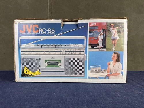 Vintage Tape Player JVC RC-S5JW Portable Radio Cassette Ghetto Blaster BoomBox