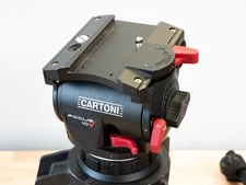 Cartoni Focus 10 Tripod Head, 100mm Bowl, holds 24lb, w/ 3 quick release plates