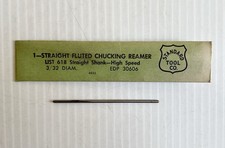 3/32" Fluted Chucking Reamer High Speed 618 Straight Shank 30606, Standard Tool
