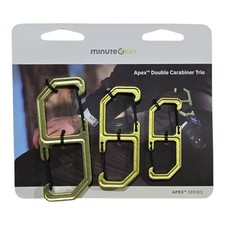 Hillman Apex by Minute Key Double Carabiner Trio 6061 Anodized Aluminum Gold New