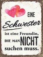Holzschild 40X30 Cm Schwester Ist Eine Freundin Herz Spruch Zitat Deko Geschenk