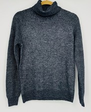 LOFT Stitchy Turtleneck Sweater Women  s XS Marled Deep Blue New With Tags