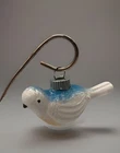 VTG Shiny Brite Milk Glass Bluebird Christmas Ornament USA 3” RARE Hand Painted