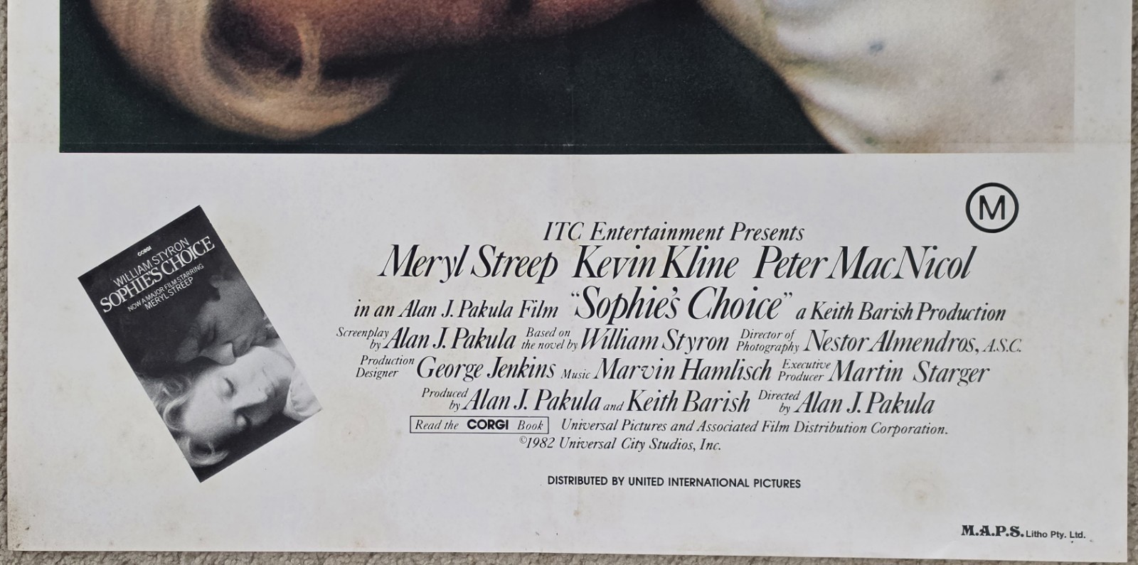 1982 Sophie's Choice Original 27x40 SS One Sheet Movie Poster Meryl Streep image 5