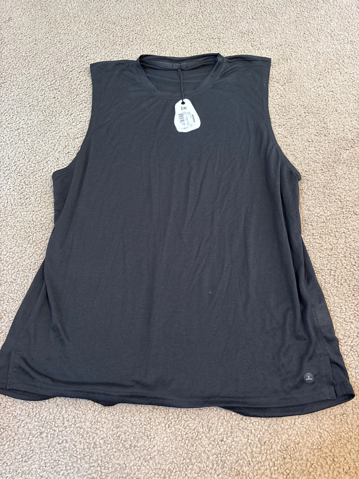 NEW Prana XL Men's Natural Flow Tank Black Sleeveless Shirt NWT