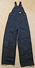 Womens 16 Carhartt Black Canvas Adjustable Coverall Bibs Pants