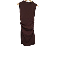 Quince Women Organic Stretch Jersey Drop Waist Mini Dress Espresso XS