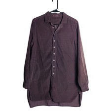 CP Shades Fine Wale Corduroy Brown Shirt Dress Tunic Small Minimalist Lagenlook
