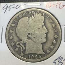 1895-O   G+/G   Barber Half Dollar   Y and part T   Combined Shipping