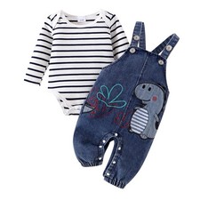 Baby Boy Outfits 6-9 Months Long Sleeve Cute Romper  Cartoon Animal Adjustab...