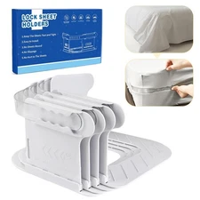 New Upgrade Bed Sheet Holders for Corners, Heavy Duty Bed Lock Sheet Holders ...