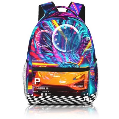Kids Racing Car School Backpack For Boys Cool Sports Car Boys Backpack For Ki...
