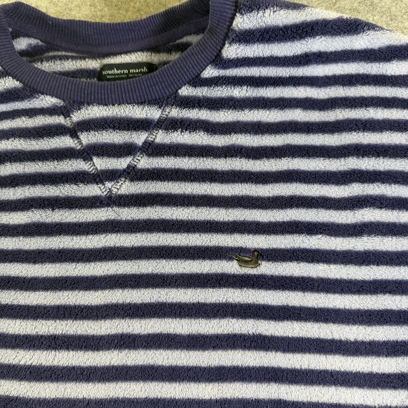 Southern Marsh Sunday Morning Sweater Womens M Plush Cozy Stripe Thumbhole Soft thumbnail 2