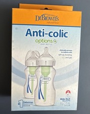 Dr. Brown's Anti-colic Options Wide-Neck Baby Bottle, 9 Once x2