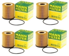 Set of 4 Engine Oil Filters Mann HU8162x for Mini R52 R53 Cooper 02-08 1.6 L4