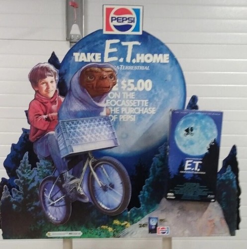 Vintage 1988 E.T. VHS Pepsi Display - Motorized  - Motion works! - RARE