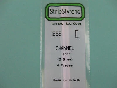 (4,49 €/m) U-Profil 2,5 x 1,1 x 350 mm , Evergreen 263