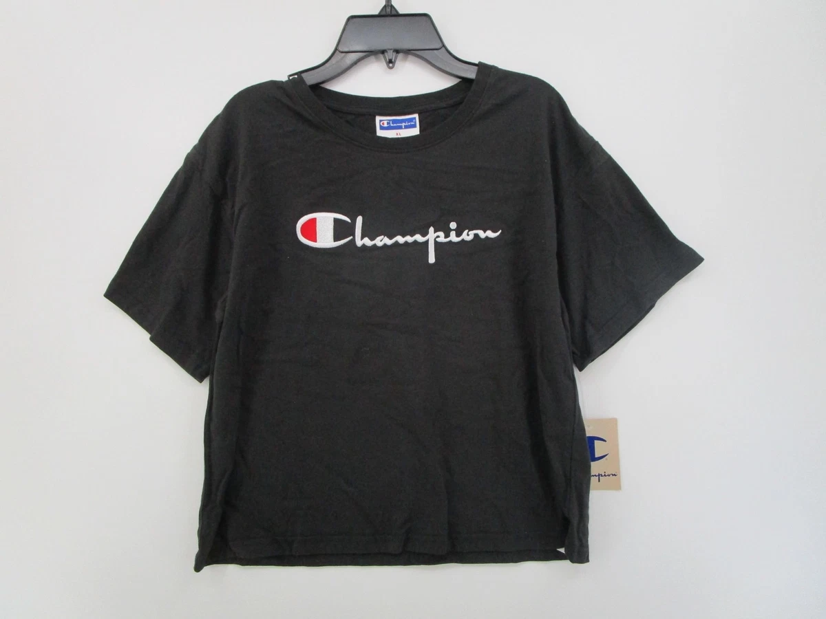 Champion Kids XL Short Sleeve Crew Neck T Shirt Black eBay