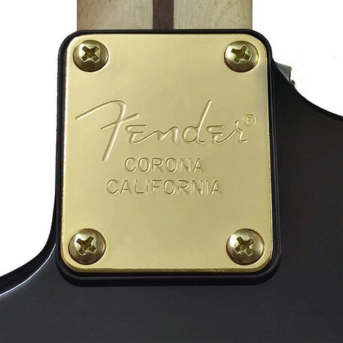 Per Fender Strat Tele piastra manico chitarra elettrica logo Fender inciso oro - Foto 4 di 11
