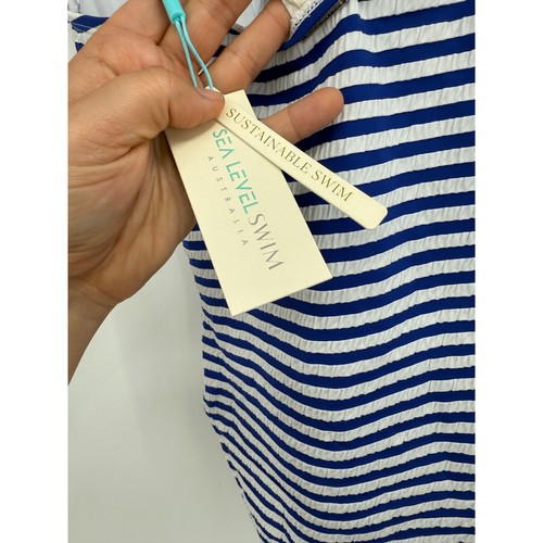Sea Level Capri Frill One Piece Swim Suit Blue Stripes NWT Sz US 6 - Picture 8 of 9