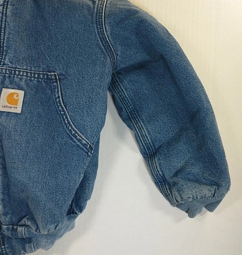 Vintage Carhartt Denim Jacket Youth Small Hooded Blanket Lined USA Made See Desc - Picture 7 of 10