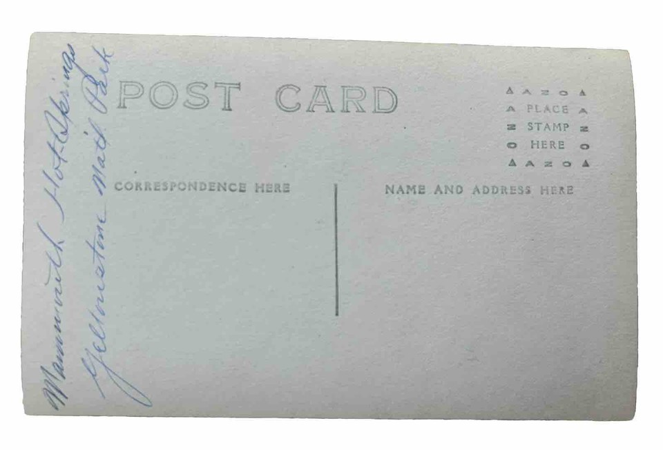Mammoth Hot Springs Yellowstone National Park Real Photo Postcard. AZO