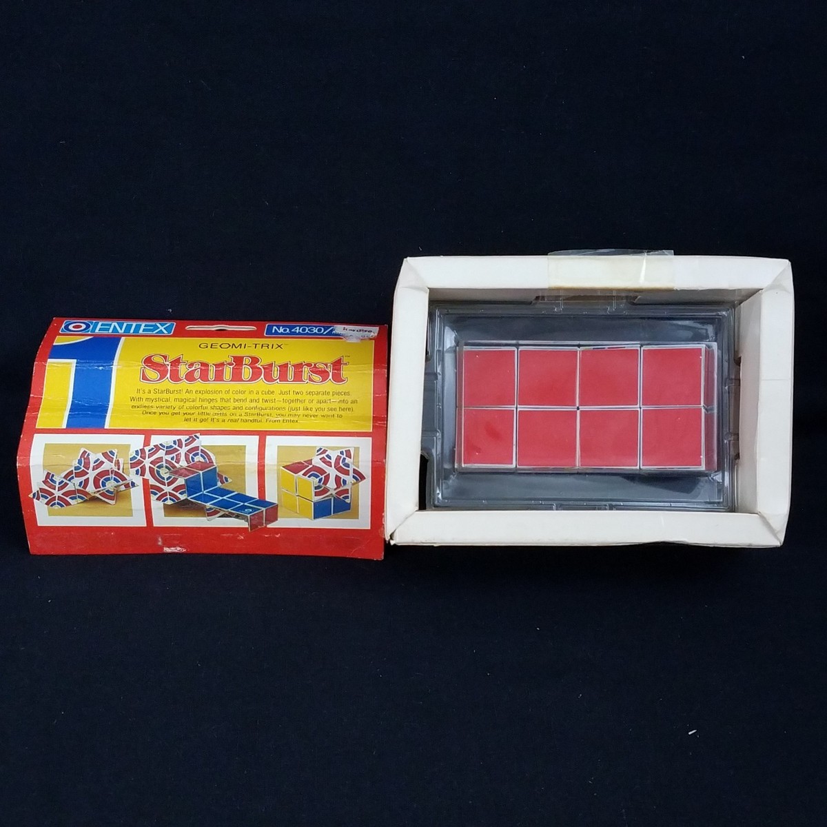 Vintage 1981 ENTEX Geomi-Trix Starburst Puzzle Rubik Cube Blue