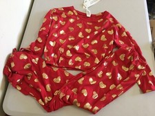 NWT Gymboree Girls Pajama Valentine Pajama Set Red Gold Heart