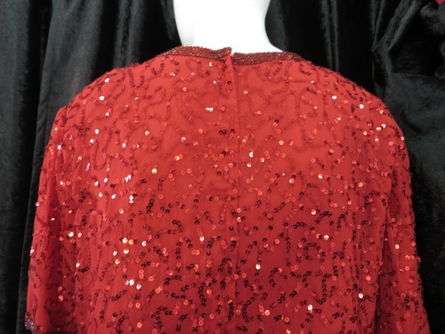 Jean For Joseph Le Bon Red sequin top 20W & EVANS grey sequin skirt UK20 NWT 2pc - Picture 6 of 11