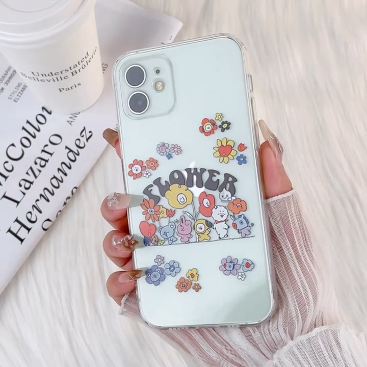 BTS BT21 Protective Silicone Phone Case iPhone 15 14 13 12 11 XS