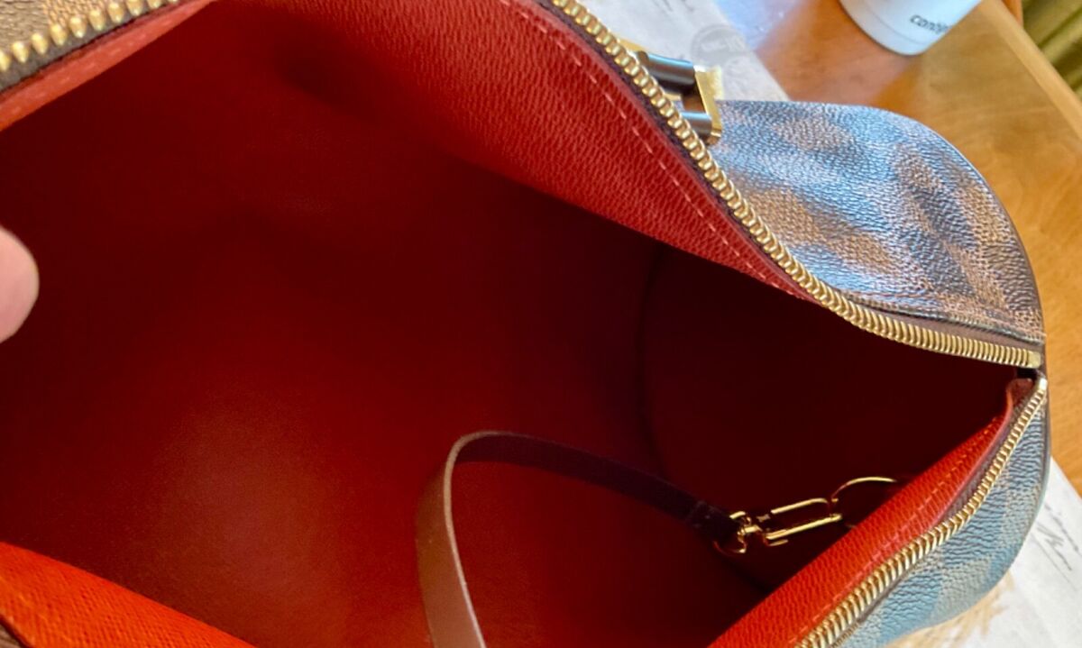 LOUIS VUITTON PAPILLON DAMIER EBENE Leather Trim Hand Bag LOUIS VUITTON PAPILLON DAMIER EBENE Leather Trim Hand Bag
