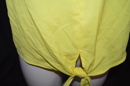 Women's /Juniors Love 2 Be Loved Yellow Crop Tie Hem Tank With Spaghetti Strap L - Picture 4 of 9