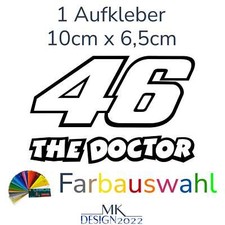 Valentino Rossi Startnummer 46 THE DOCTOR Aufkleber Motorrad Moto GP Auto 10cm