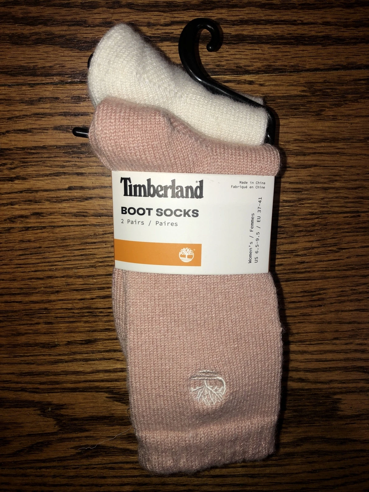 NWT Timberland Boot Socks, 2 Pair Pack Women Pink Super Soft Size 6.5-9.5