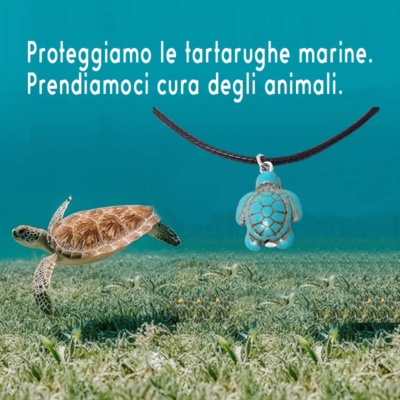 Collana con tartaruga marina per donna in argento sterling 925, ciondolo a forma di tartaruga, gioielli con cuore animale, regali per donne e ragazze - Italia