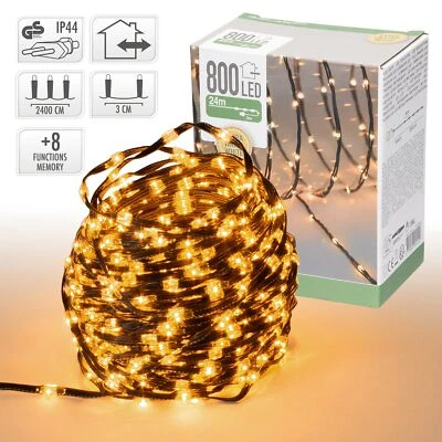 Cadena de luces de hada 800 LEDs blanco cálido 24m decoración navideña guirnalda - Imagen 1 de 4