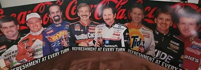 Coca Cola Refreshment at Every Turn  Ad Triangle 3 Panel Standing Sign - NASCAR 