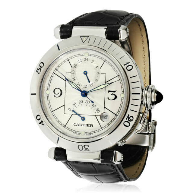 Cartier Pasha Silver Men's Leather 
